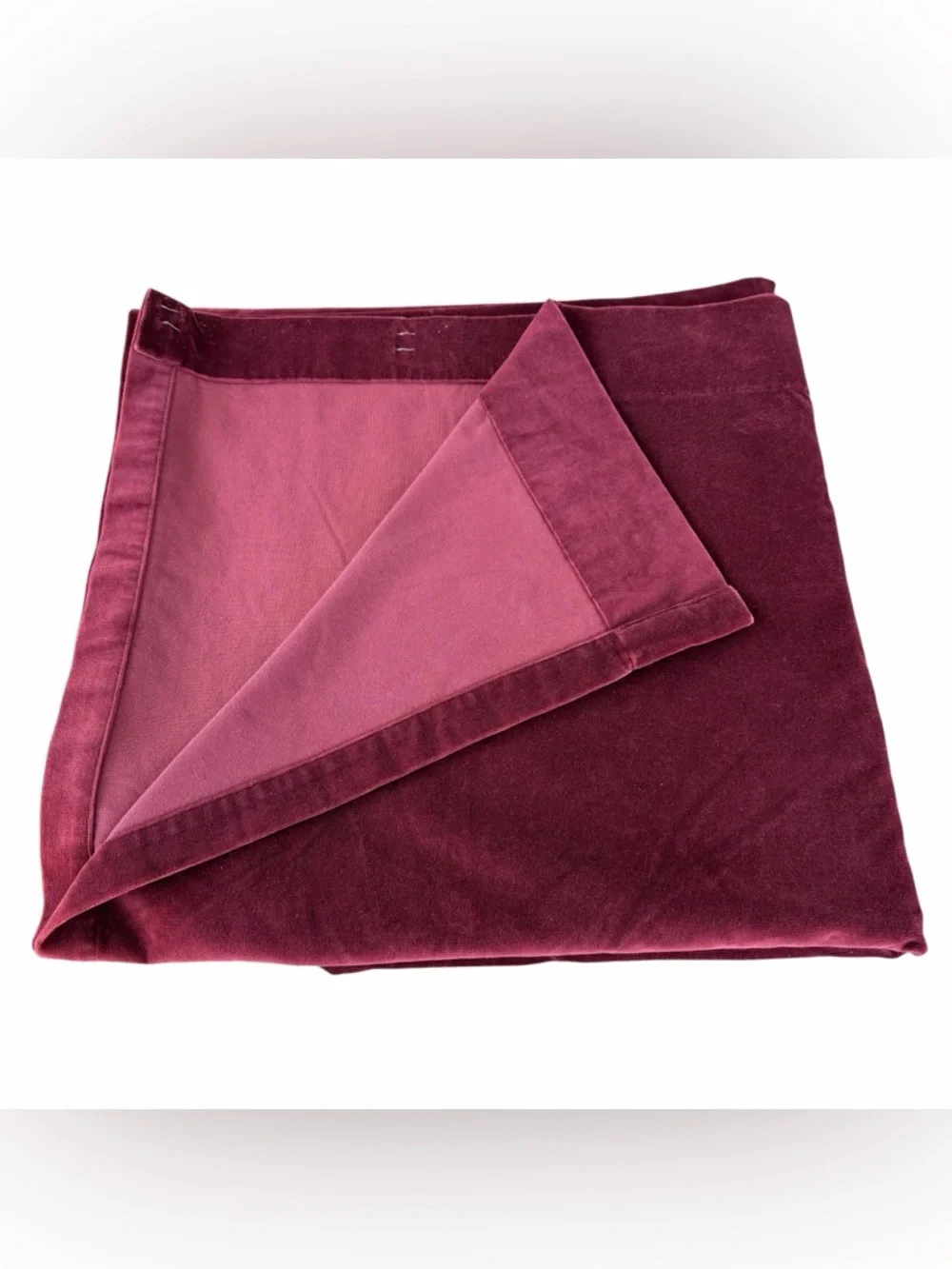 Pottery Barn Velvet Twill Merlot Red Drape Set 48x96 100% Cotton Mexico READ